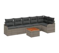 vidaXL Ensemble de canapés de Jardin 7 pièces avec Coussins en Poly rotin Gris pour se détendre à l'extérieur | Design modulaire, configurations faciles, Parfait pour Les patios, balcons et Salons.