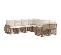 vidaXL Ensemble de canapé de Jardin 8 pc 8-Nombre de Places Beige