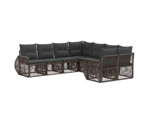 vidaXL Ensemble de canapé de Jardin 8 pc 8-Nombre de Places Gris