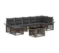 vidaXL Ensemble de canapé de Jardin 8 pc Gris et Gris foncé polyrotin
