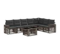 vidaXL Ensemble de canapé de Jardin 8 pc Gris et Gris foncé polyrotin
