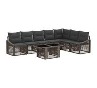 vidaXL Ensemble de canapé de Jardin 8 pc Gris et Gris foncé polyrotin