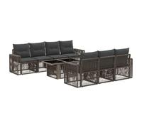 vidaXL Ensemble de canapé de Jardin 8 pc Gris et Gris foncé polyrotin