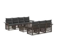 vidaXL Ensemble de canapé de Jardin 8 pc Gris polyrotin
