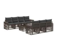 vidaXL Ensemble de canapé de Jardin 8 pc Gris polyrotin