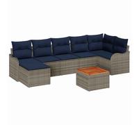 vidaXL Ensemble de canapé de Jardin 8 pc Gris polyrotin