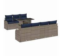 vidaXL Ensemble de canapé de Jardin 8 pc Gris polyrotin | Des coussins d'extérieur faits pour durer peu importe le temps, Conçu pour résister au soleil sans perdre sa couleur, Un