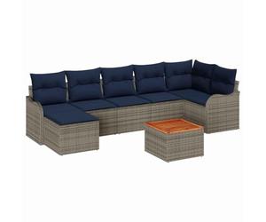vidaXL Ensemble de canapé de Jardin 8 pc Gris polyrotin | Fait avec des matériaux qui résistent aux UV, parfait pour l'extérieur, Accueille jusqu'à 5 personnes facilement, Style