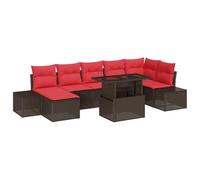 vidaXL Ensemble de canapé de Jardin 8 pc Marron polyrotin | Tu peux changer facilement la disposition selon l'endroit où tu es, Fait pour résister à tout type de temps, Des coussins