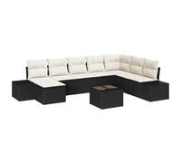 vidaXL Ensemble de canapé de jardin 8 pièces avec coussins rotin synthétique brun