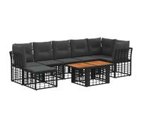 vidaXL Ensemble de canapé de Jardin 8 pc Noir et Gris foncé polyrotin