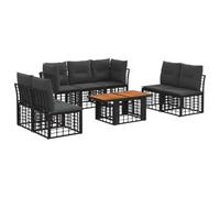 vidaXL Ensemble de canapé de Jardin 8 pc Noir et Gris foncé polyrotin