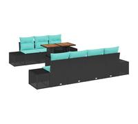 vidaXL Ensemble de canapé de Jardin 8 pc Noir Poly rotin | Configuration flexible pour diverses mises en place, Matériaux solides pour l'extérieur, Un simple coup d'éponge sur les