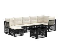 vidaXL Ensemble de canapé de Jardin 8 pc Noir polyrotin