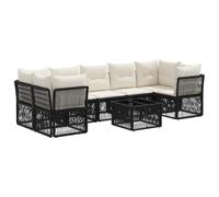 vidaXL Ensemble de canapé de Jardin 8 pc Noir polyrotin
