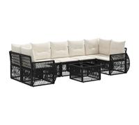vidaXL Ensemble de canapé de Jardin 8 pc Noir polyrotin