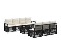 vidaXL Ensemble de canapé de Jardin 8 pc Noir polyrotin