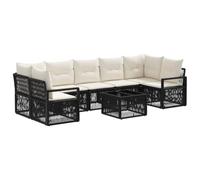 vidaXL Ensemble de canapé de Jardin 8 pc Noir polyrotin