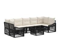 vidaXL Ensemble de canapé de Jardin 8 pc Noir polyrotin