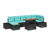 vidaXL Ensemble de canapé de Jardin 8 pc Noir polyrotin