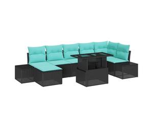 vidaXL Ensemble de canapé de Jardin 8 pc Noir polyrotin | Change la disposition quand tu veux pour s’adapter à ton espace, Parfait pour l'extérieur, Coussins bien épais pour un max