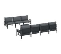 vidaXL Ensemble de canapé de Jardin 8 pcs Anthracite Acier & Tissu, Salon de Jardin et terrasse, canapé Moderne, Meuble pour Patio, Coin détente, fauteuils extérieurs