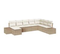 vidaXL Ensemble de canapé de Jardin 8 pcs Beige et crème polyrotin, Canapé de Jardin et Terrasse, Modulaire, Léger, Résistant aux UV, Meubles d'Extérieur Durables pour Un Style de Vie Moderne