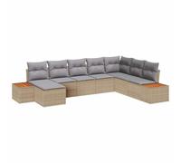 vidaXL Ensemble de canapé de jardin avec coussins 8 pcs Beige Poly Rattan