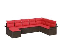 vidaXL Ensemble de canapé de Jardin 8 pcs Beige Poly rotin, Canapé modulable Jardin et terrasse, mobilier d'extérieur, sièges légers, Confort et Rangement résistant aux UV
