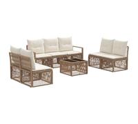 vidaXL Ensemble de canapé de Jardin 8 pcs Beige polyrotin, Canapé de Jardin Moderne, résistant aux intempéries, modulable, Confortable, sur Mesure, en rotin