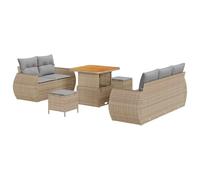 vidaXL Ensemble de canapé de Jardin 8 pcs Beige polyrotin, Jardin et terrasse, mobilier Moderne résistant en Acacia, canapé Flexible, Lounge Minimaliste, Espace détente d'été