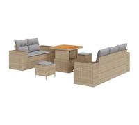 vidaXL Ensemble de canapé de Jardin 8 pcs Beige polyrotin, Salon de Jardin et terrasse, canapé Moderne, mobilier d'extérieur modulable pour se détendre, Fauteuil de Balcon