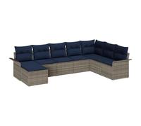 vidaXL Ensemble de canapé de Jardin 8 pcs Gris Clair Poly rotin, Canapé modulable Jardin et terrasse, mobilier d'extérieur, sièges légers, Confort et Rangement résistant aux UV