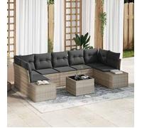 Vidaxl Set De Canapé De Jardin 8 Pièces Avec Coussins Gris Clair Poly Rattan