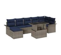 vidaXL Ensemble de canapé de Jardin 8 pcs Gris Poly Rattan, Mobilier Rattan Moderne pour Jardin et terrasse, canapé Confortable, sièges modulables pour Un Patio stylé