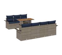 vidaXL Ensemble de canapé de Jardin 8 pcs Gris Poly rotin, Canapé modulable Moderne pour Jardin, résistant aux UV, avec Cadre en Acier, pièces Personnalisables