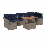 vidaXL Ensemble de canapé de Jardin 8 pcs Gris Poly rotin, Sofa Moderne modulable pour Jardin et terrasse, mobilier extérieur résistant, Confort Garanti