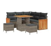 vidaXL Ensemble de canapé de Jardin 8 pcs Gris polyrotin, Canapé de Jardin Moderne, modulable, résistant au Temps, léger, Coussins Amovibles, idéal pour Votre terrasse