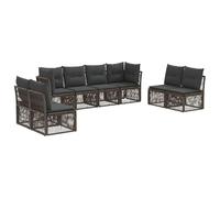 vidaXL Ensemble de canapé de Jardin 8 pcs Gris polyrotin, Canapé Moderne d'extérieur, mobilier résistant aux intempéries, Design modulable, Fauteuil en rotin, idéal pour se Relaxer