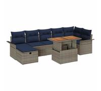 vidaXL Ensemble de canapé de Jardin 8 pcs Gris polyrotin, Canapé Modulaire Moderne, canapé de Jardin et terrasse, extérieur Flexible, rangements intégrés, résistant aux UV