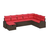vidaXL Ensemble de canapé de Jardin 8 pcs Marron Poly rotin, Canapé de Jardin et terrasse, Moderne, léger, résistant aux UV, avec rangements modulaires