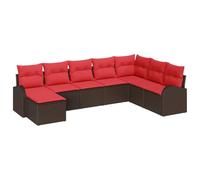 vidaXL Ensemble de canapé de Jardin 8 pcs Marron Poly rotin, Canapé modulable Moderne pour Jardin et terrasse, mobilier d'extérieur, Coin détente Chic