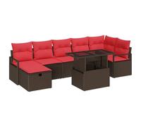 vidaXL Ensemble de canapé de Jardin 8 pcs Marron Poly rotin, Mobilier d'extérieur Moderne pour Jardin et terrasse, canapé en rotin, modularité et rangements, résistant UV