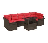 vidaXL Ensemble de canapé de Jardin 8 pcs Marron polyrotin, Canapé extérieur Moderne, sièges modulaires durables, Set Lounge résistant UV pour se détendre confortablement
