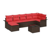 vidaXL Ensemble de canapé de Jardin 8 pcs Marron polyrotin, Canapé modulaire rectangulaire pour Jardin, Durable, résistant aux UV, pour Votre terrasse, Arrangement Sympa