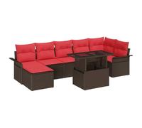 vidaXL Ensemble de canapé de Jardin 8 pcs Marron polyrotin, Ensemble de Salle à Manger rectangulaire pour Jardin et terrasse, Moderne, léger, résistant aux UV, modulable, Pratique
