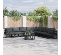 Vidaxl Ensemble De Canapé De Jardin 8 Pcs Noir 353 X 283 X 71 Cm