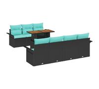 vidaXL Ensemble de canapé de Jardin 8 pcs Noir Poly rotin, Canapé de Jardin, modularité Moderne, matériaux résistants aux UV, Cadre en Acier Durable, Style extérieur Chic, canapé d'été