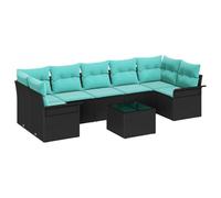 vidaXL Ensemble de canapé de Jardin 8 pcs Noir Poly rotin, Ensemble de canapés de Jardin, mobilier extérieur modulable et résistant, Solution Confortable pour terrasses Modernes