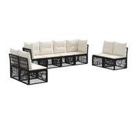 vidaXL Ensemble de canapé de Jardin 8 pcs Noir polyrotin, Canapé Moderne d'extérieur, mobilier résistant aux intempéries, Design modulable, Fauteuil en rotin, idéal pour se Relaxer